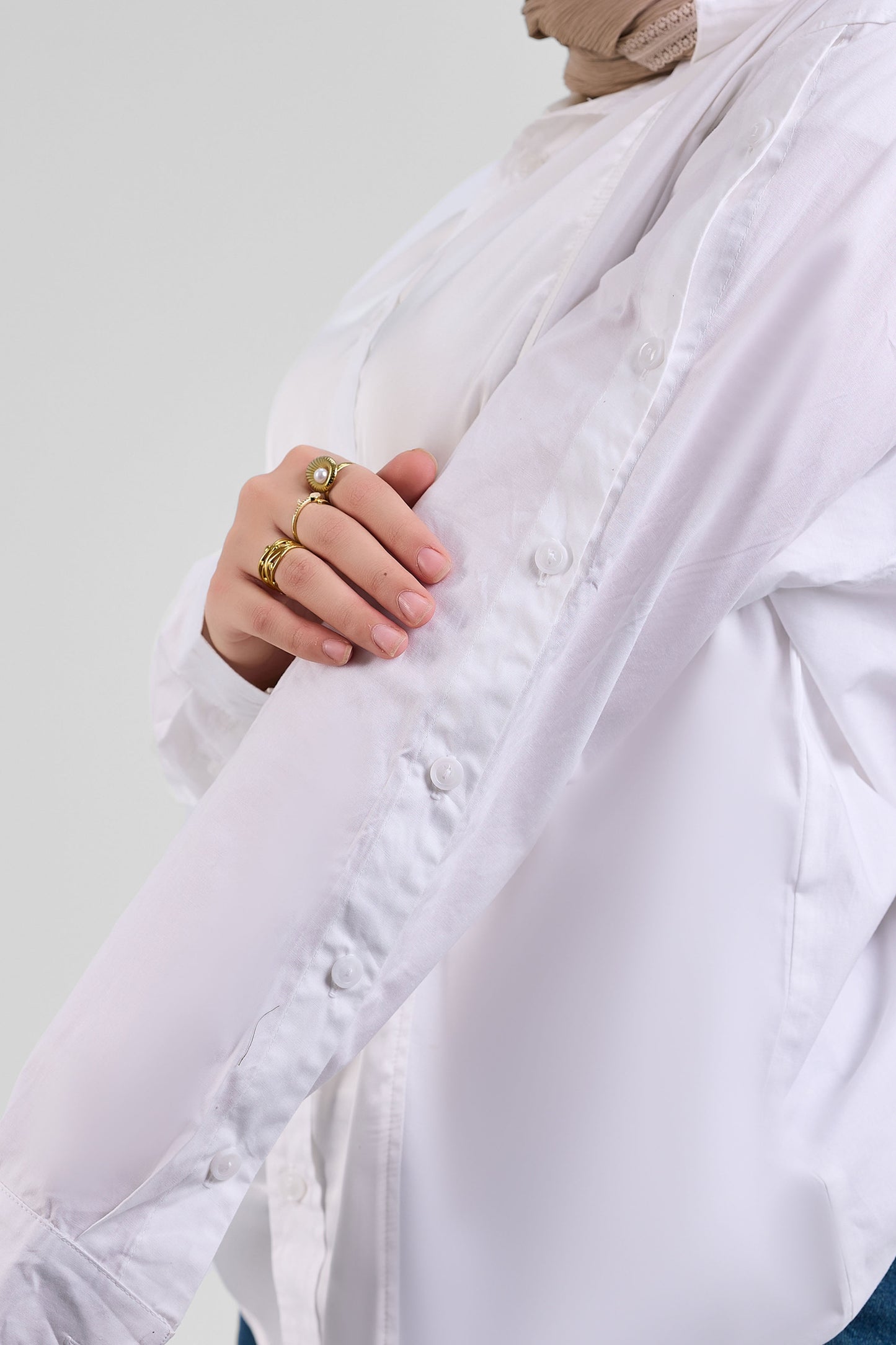 White chemise with Satin Inserts