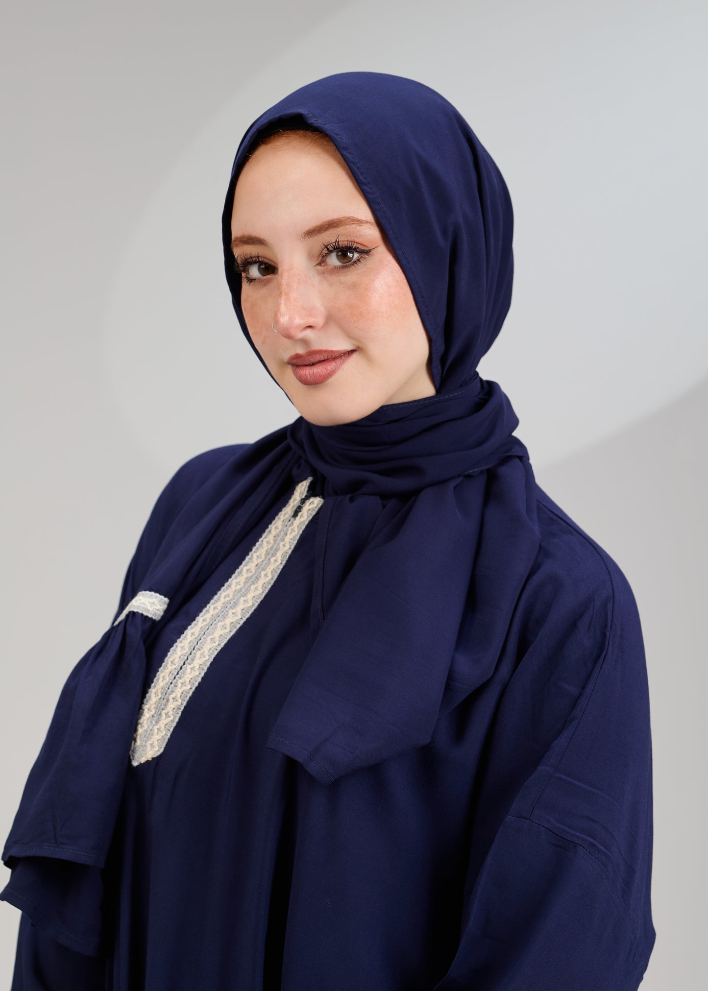 Navy viscose cotton