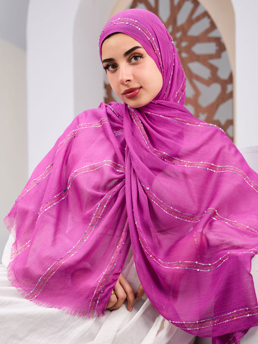 Embroidered cotton Purple