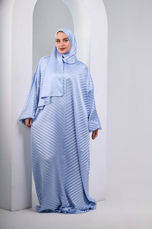 Sky Blue pleated satin