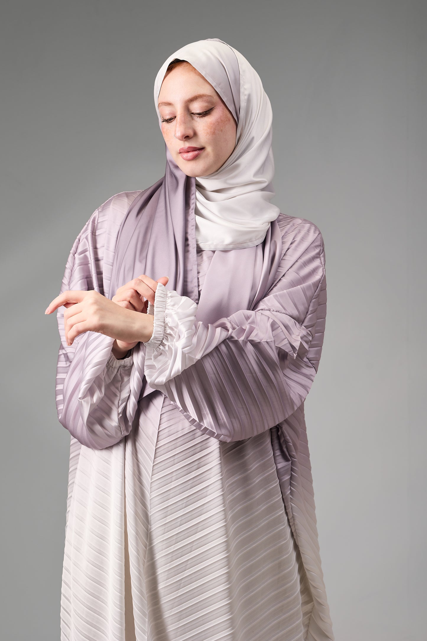 Misty Rose pleated satin