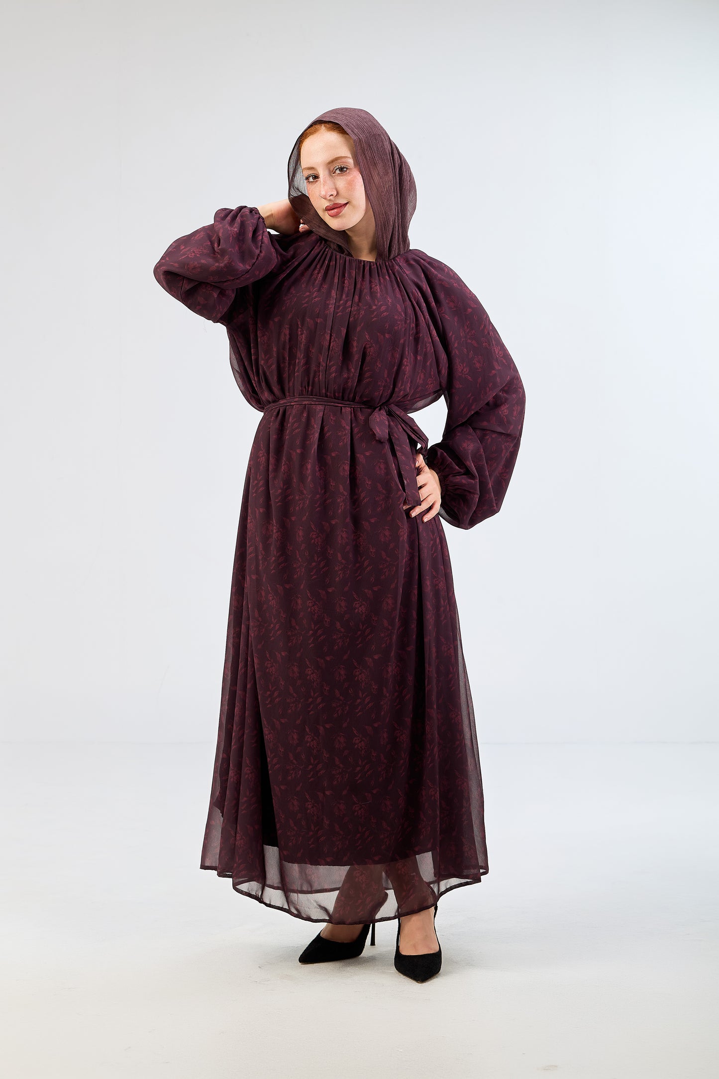 Royal Plum Chiffon Dress