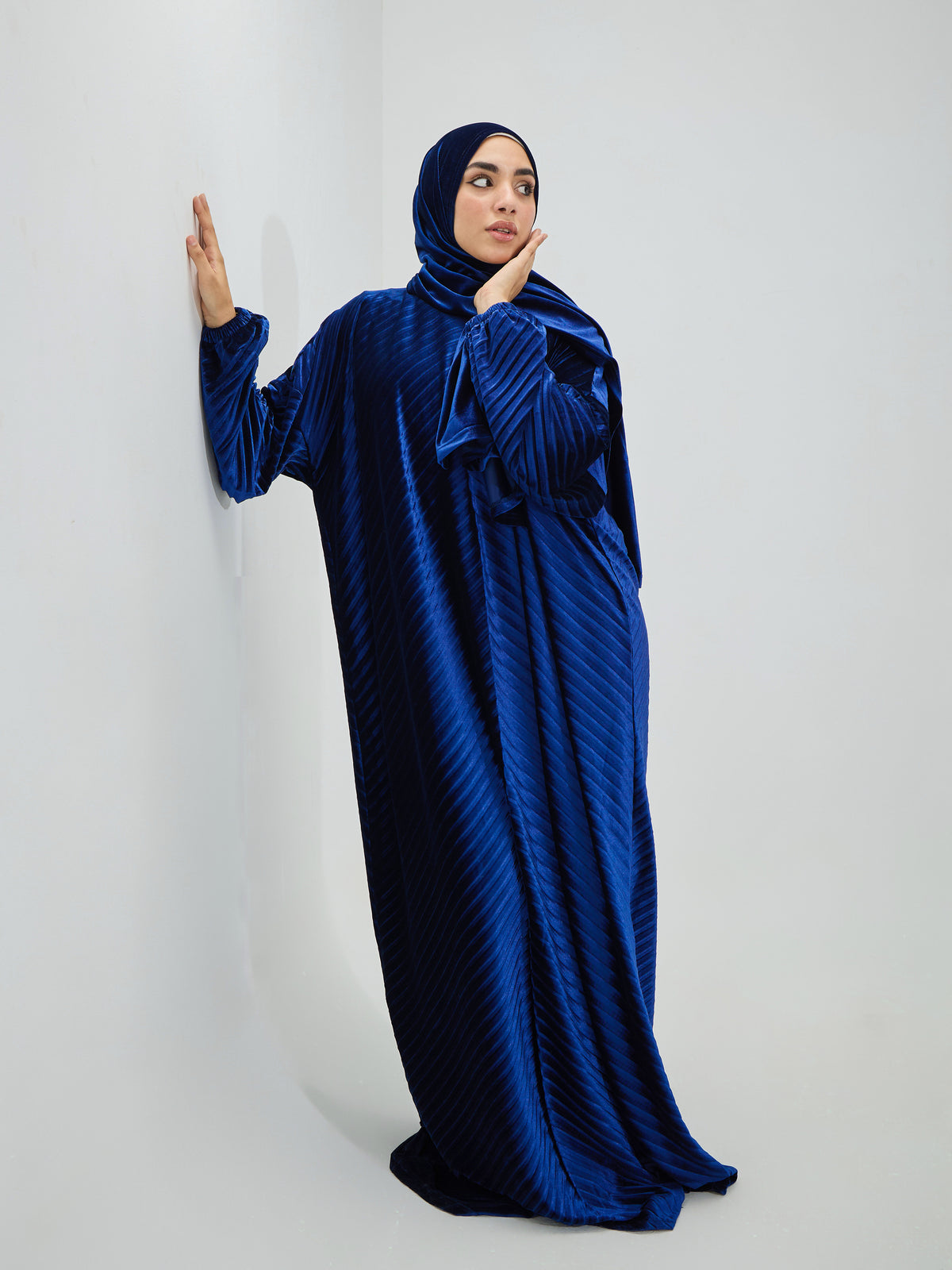 Blue Velvet Pleated