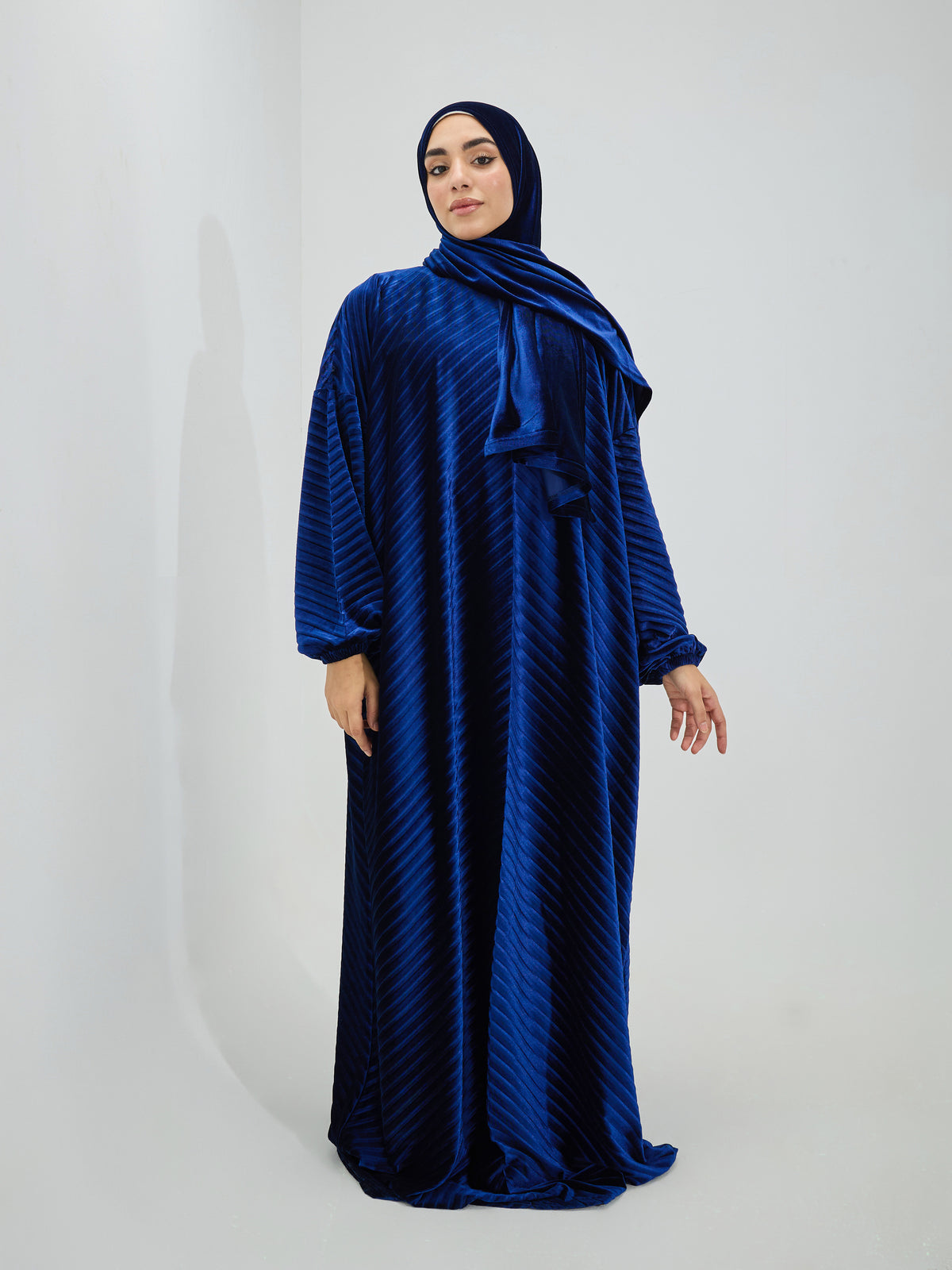 Blue Velvet Pleated