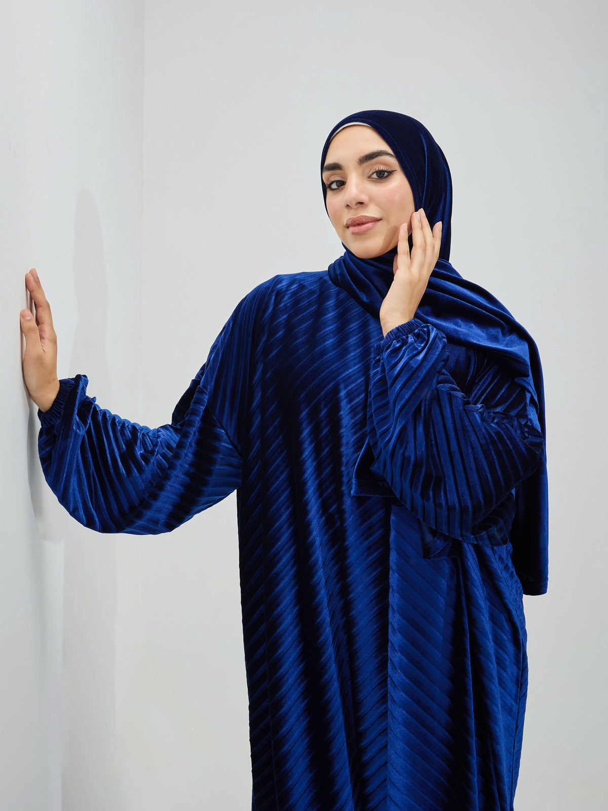 Blue Velvet Pleated