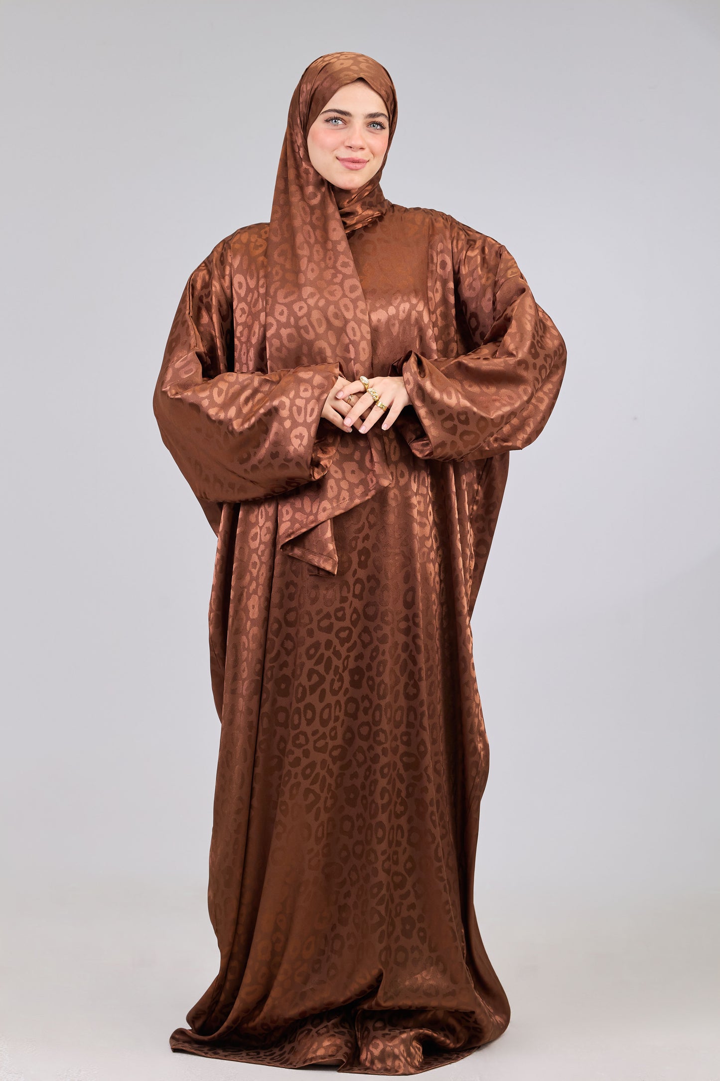Satin Jacquard Brown