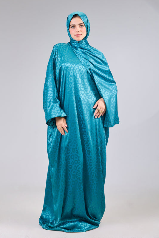 Satin Jacquard Turquoise