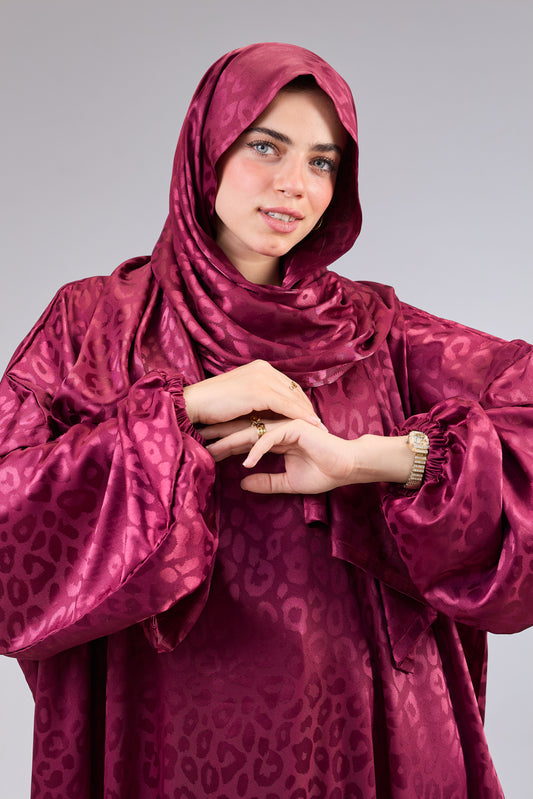 Satin Jacquard Maroon