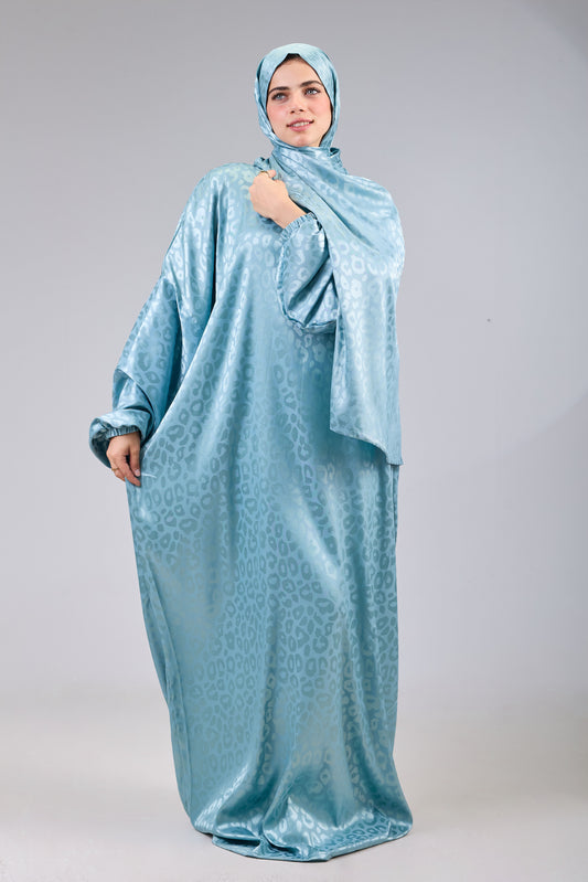 Satin Jacquard Aqua