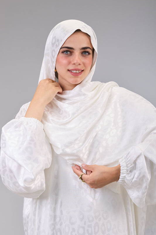 Satin Jacquard white