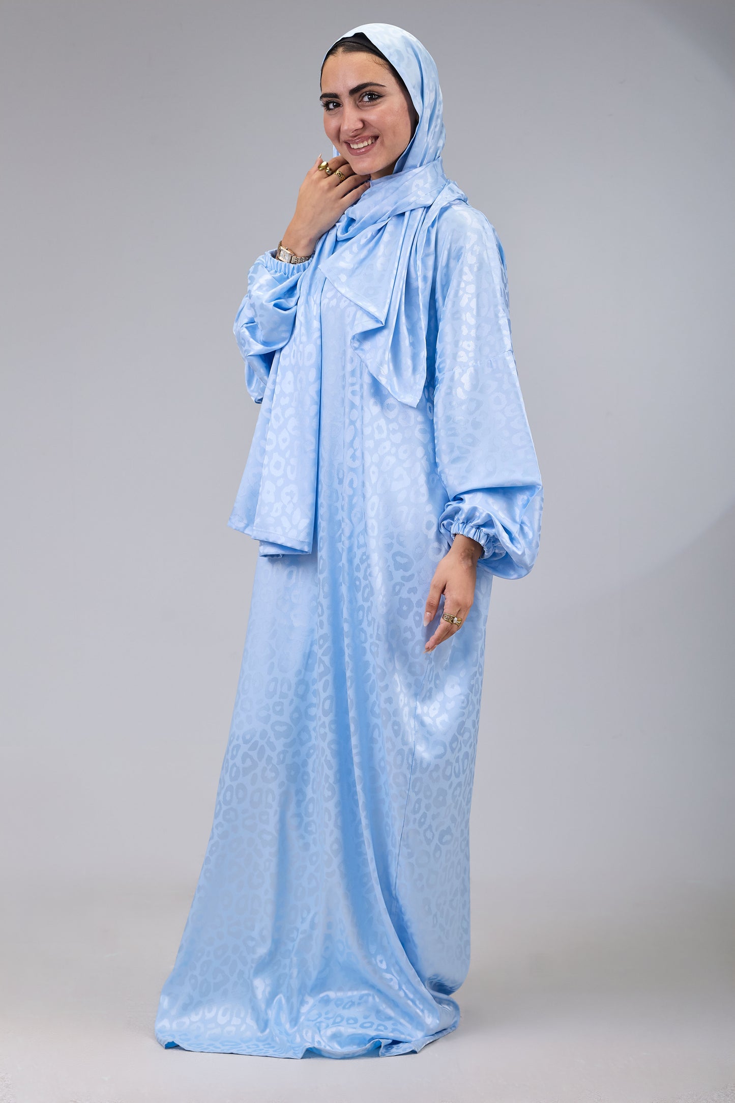 Satin Jacquard Ice Blue