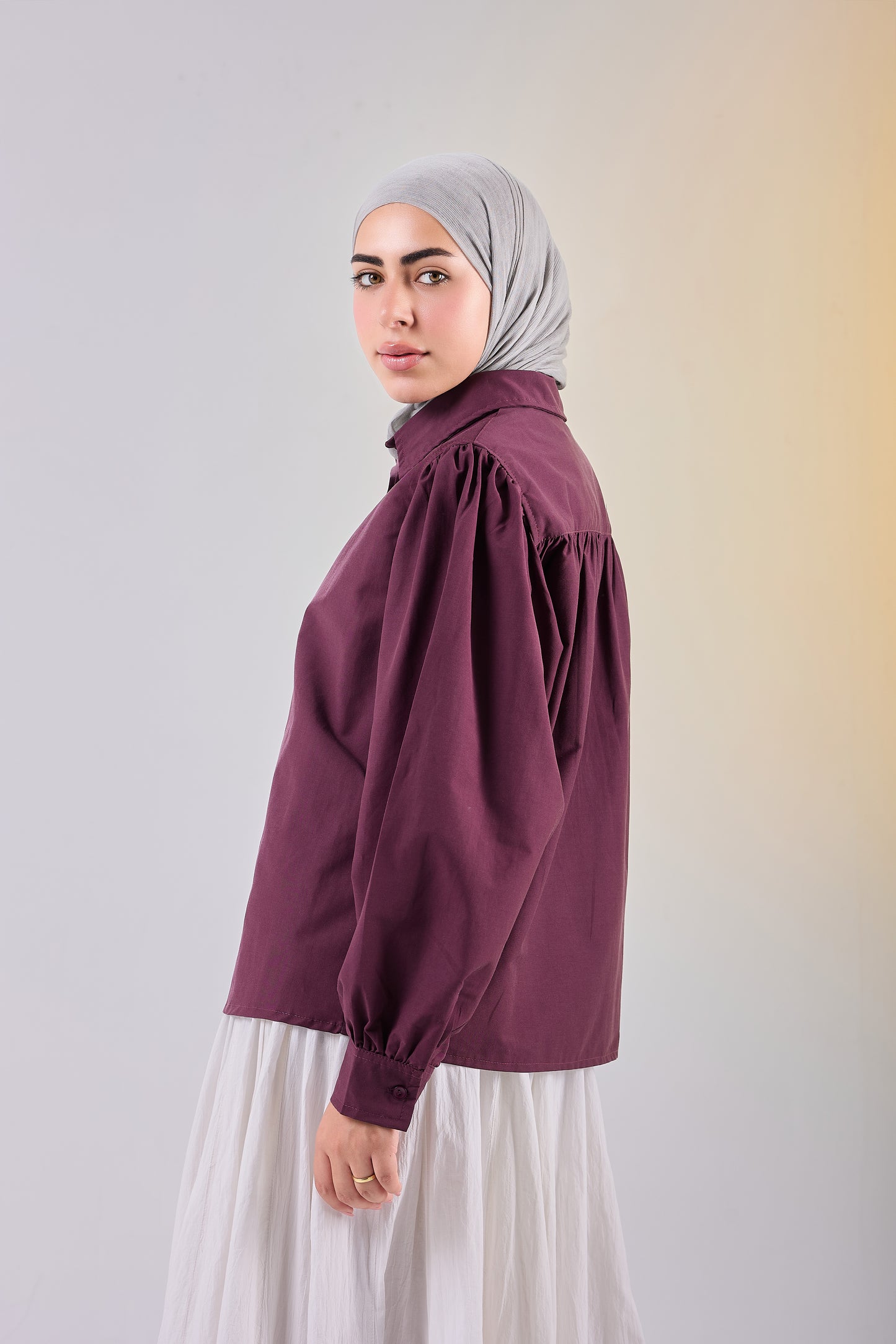 Puff Sleeve Poplin Shirt