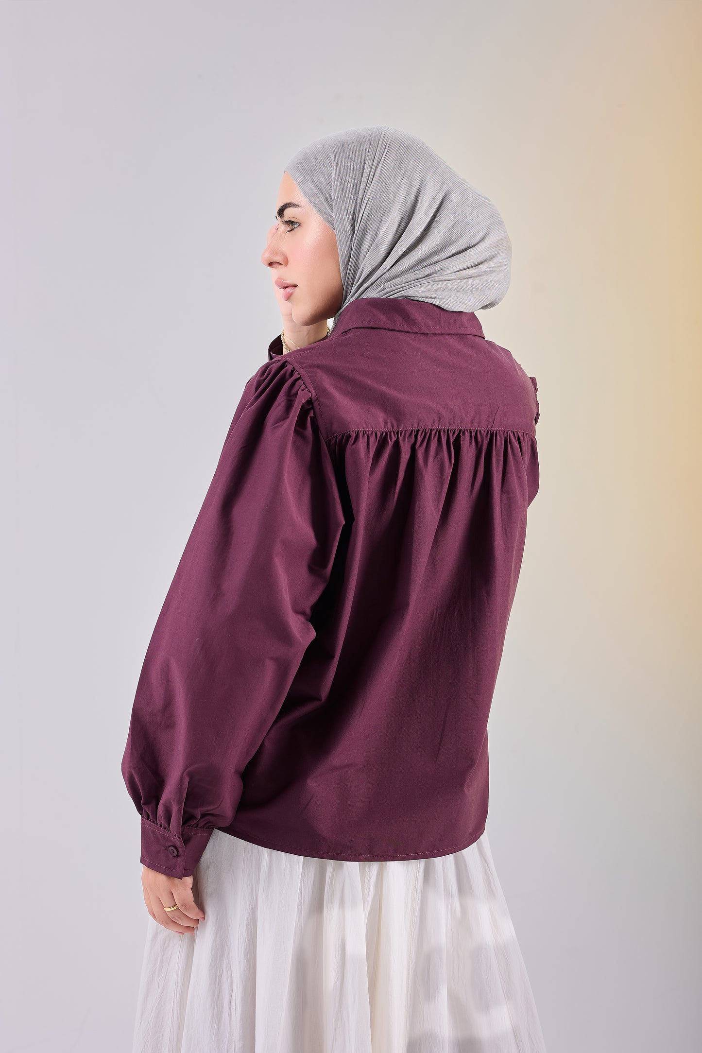 Puff Sleeve Poplin Shirt