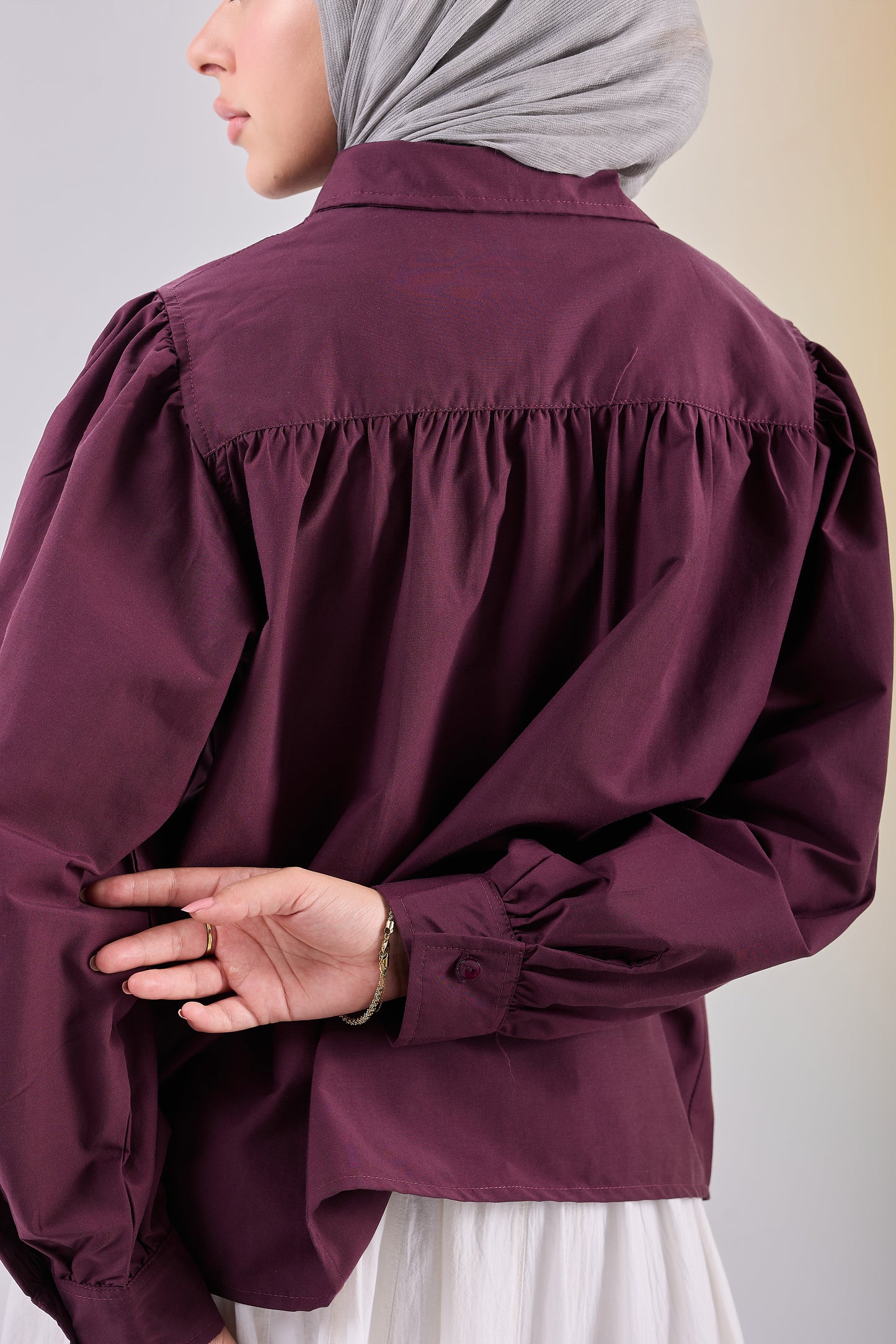Puff Sleeve Poplin Shirt
