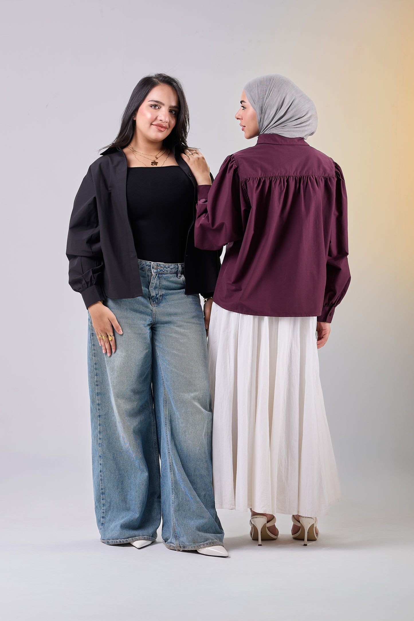Puff Sleeve Poplin Shirt
