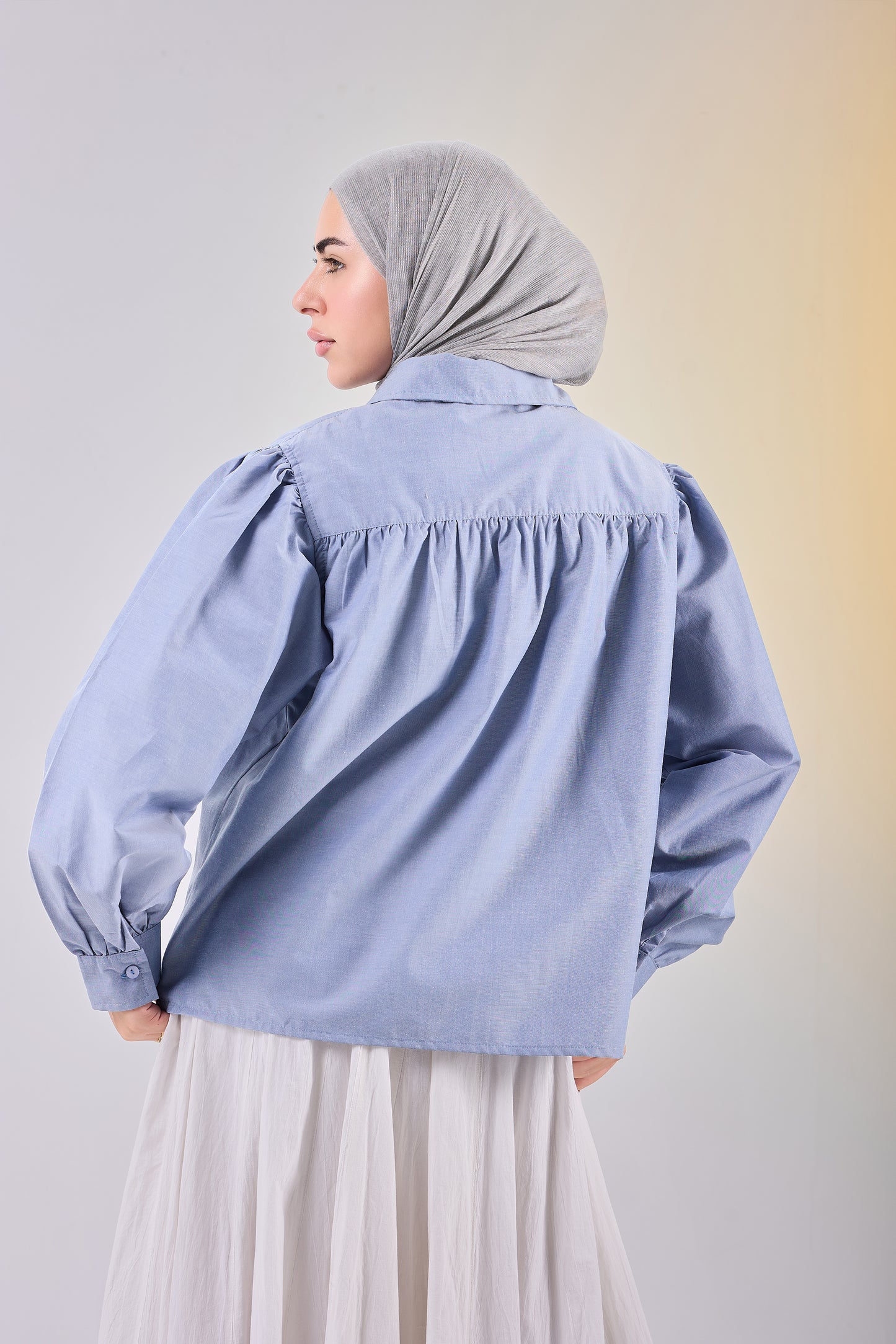Puff Sleeve Poplin Shirt