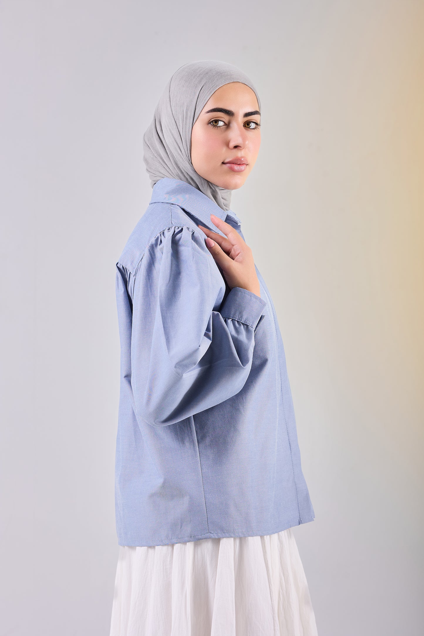 Puff Sleeve Poplin Shirt