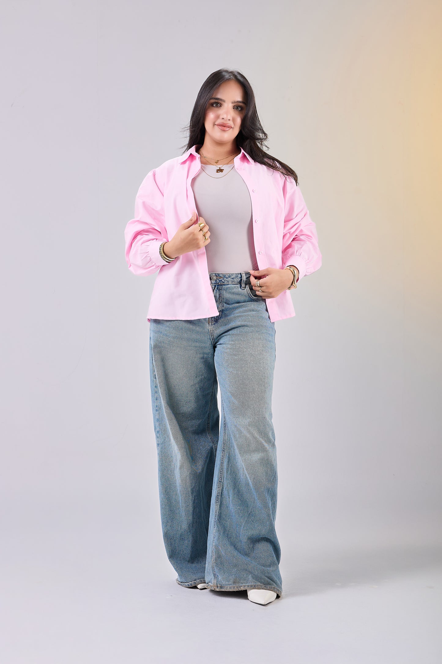 Puff Sleeve Poplin Shirt