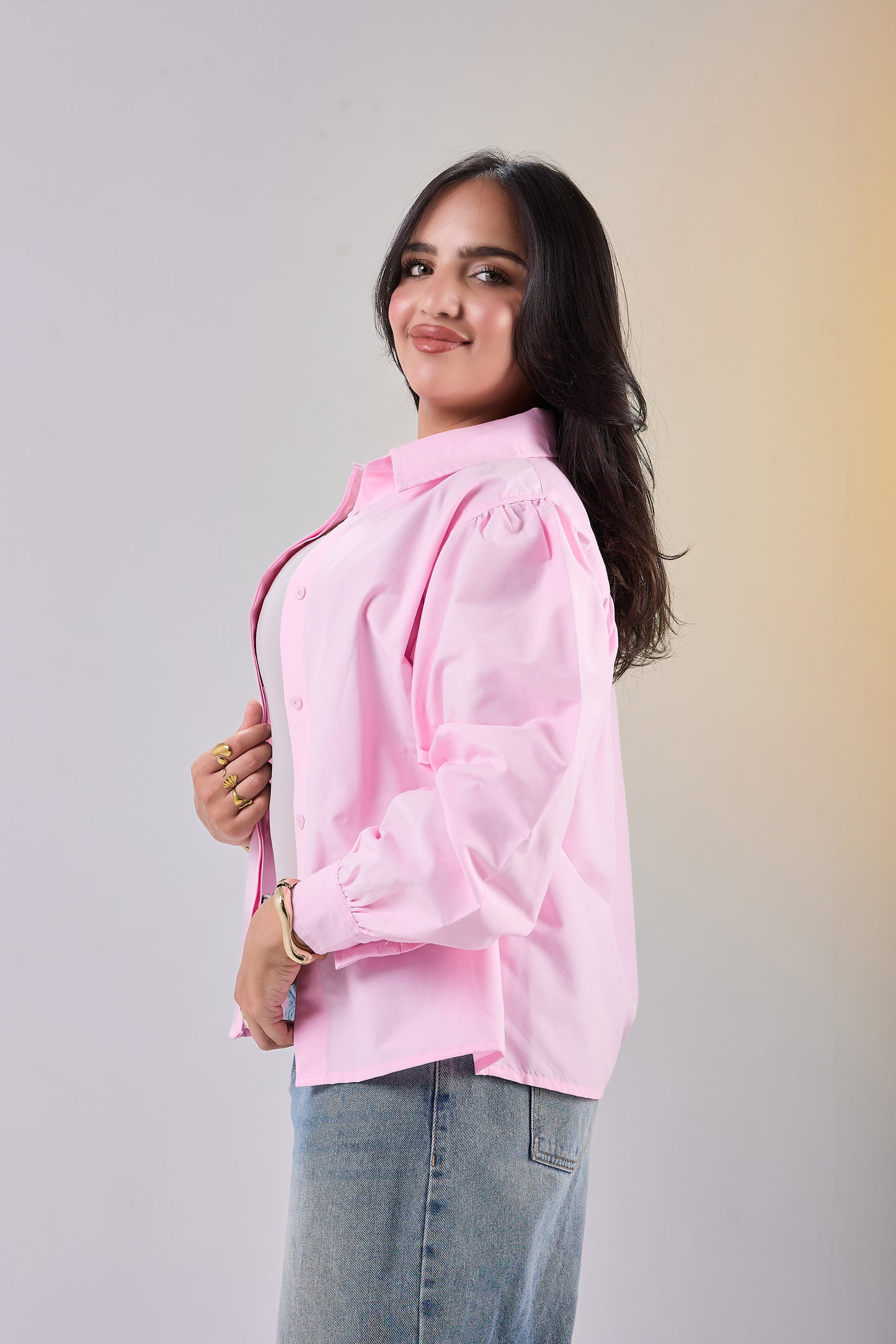 Puff Sleeve Poplin Shirt