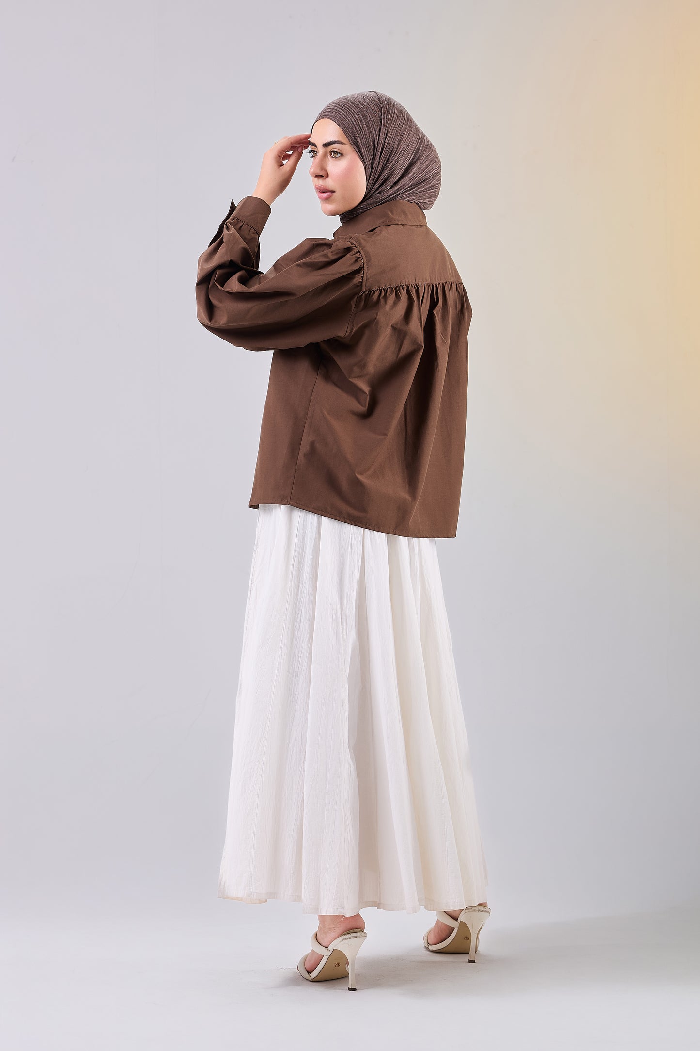 Puff Sleeve Poplin Shirt