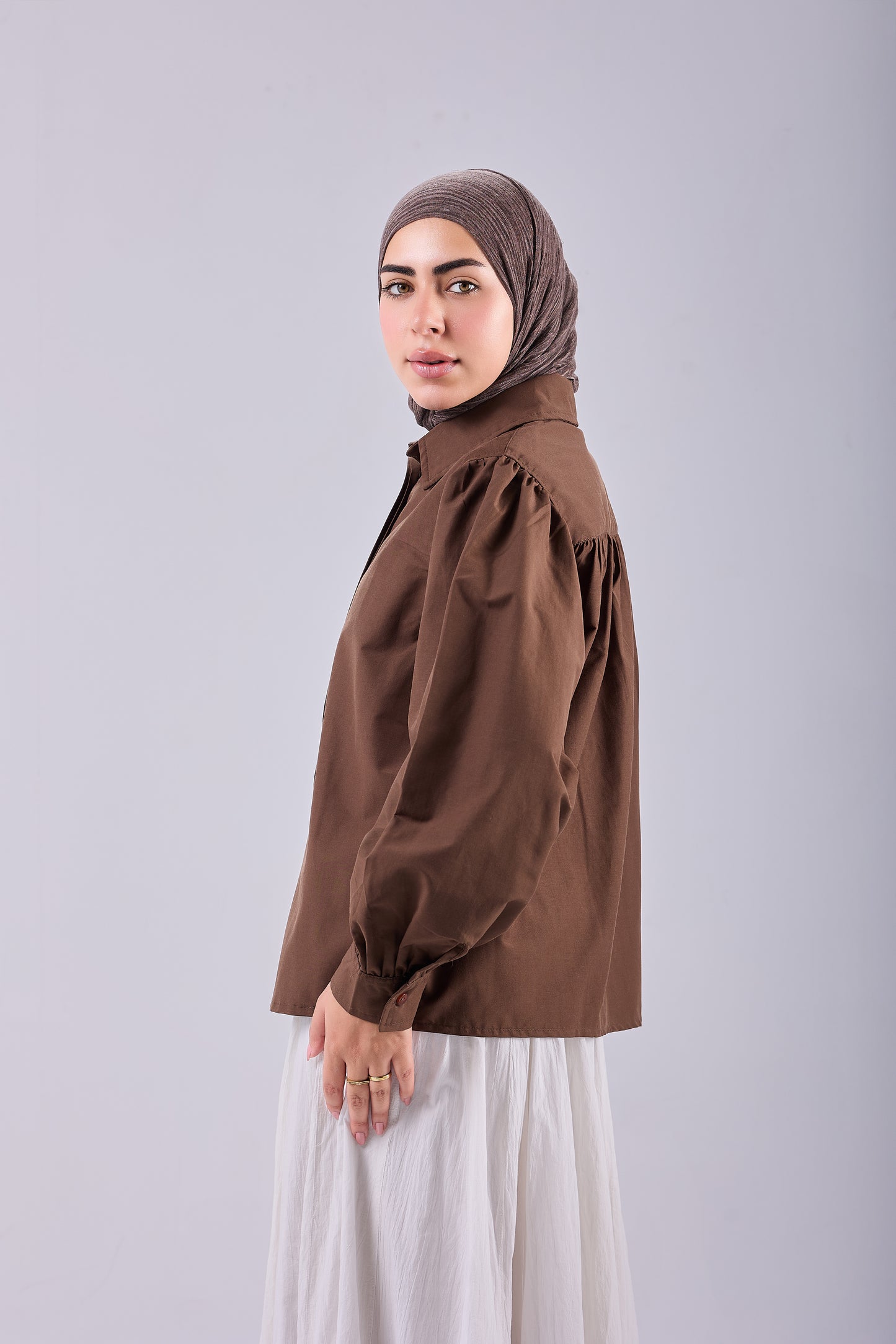 Puff Sleeve Poplin Shirt