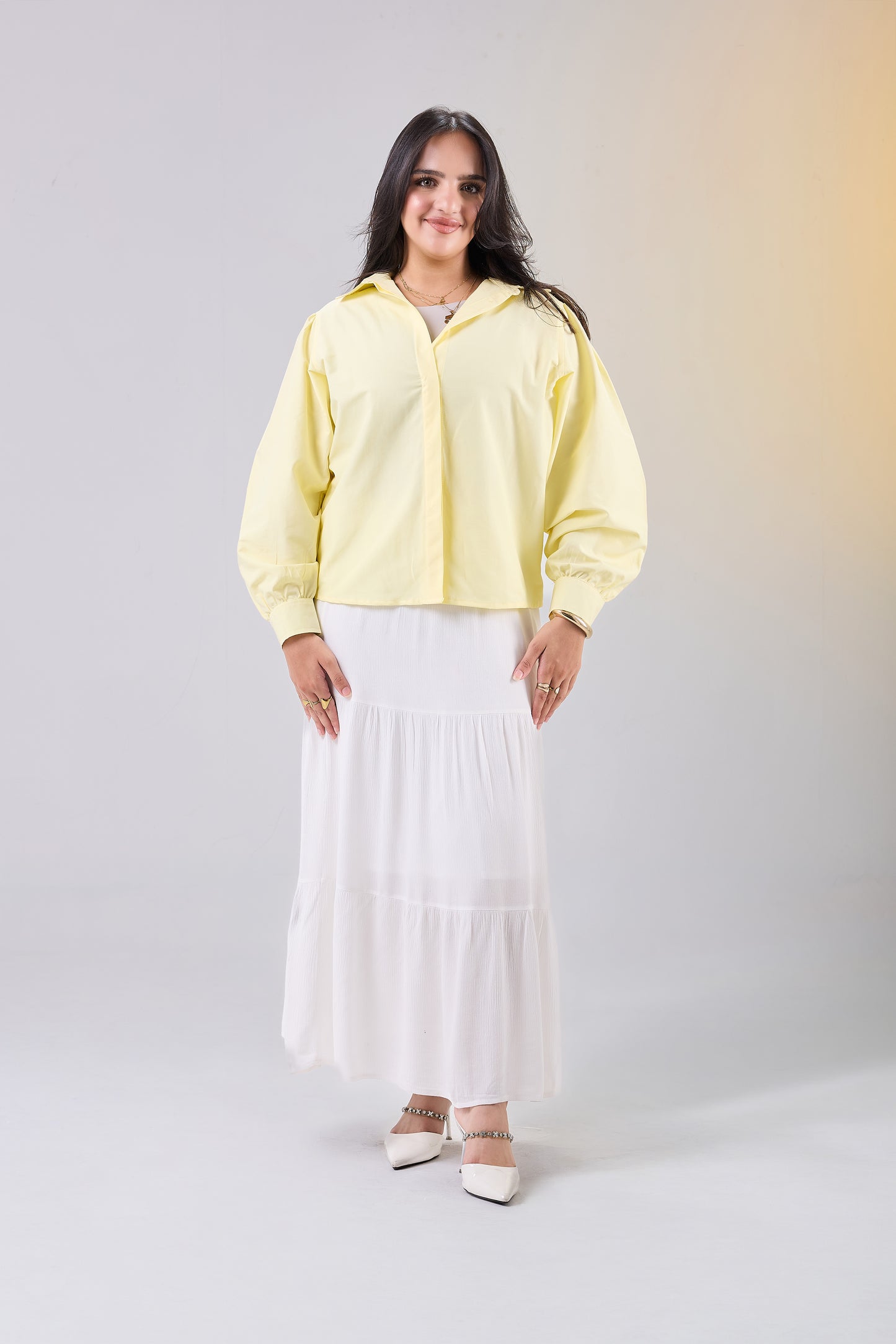 Puff Sleeve Poplin Shirt