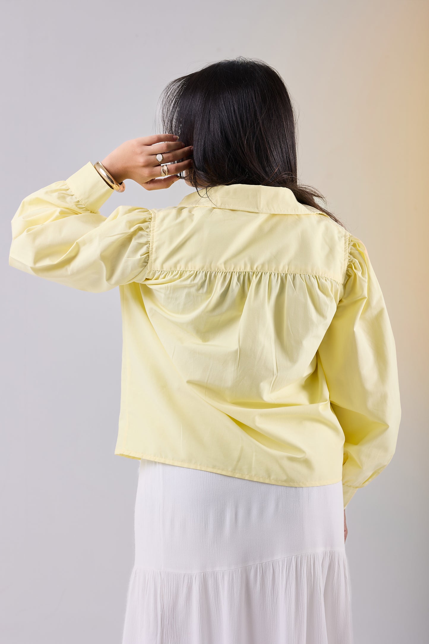 Puff Sleeve Poplin Shirt