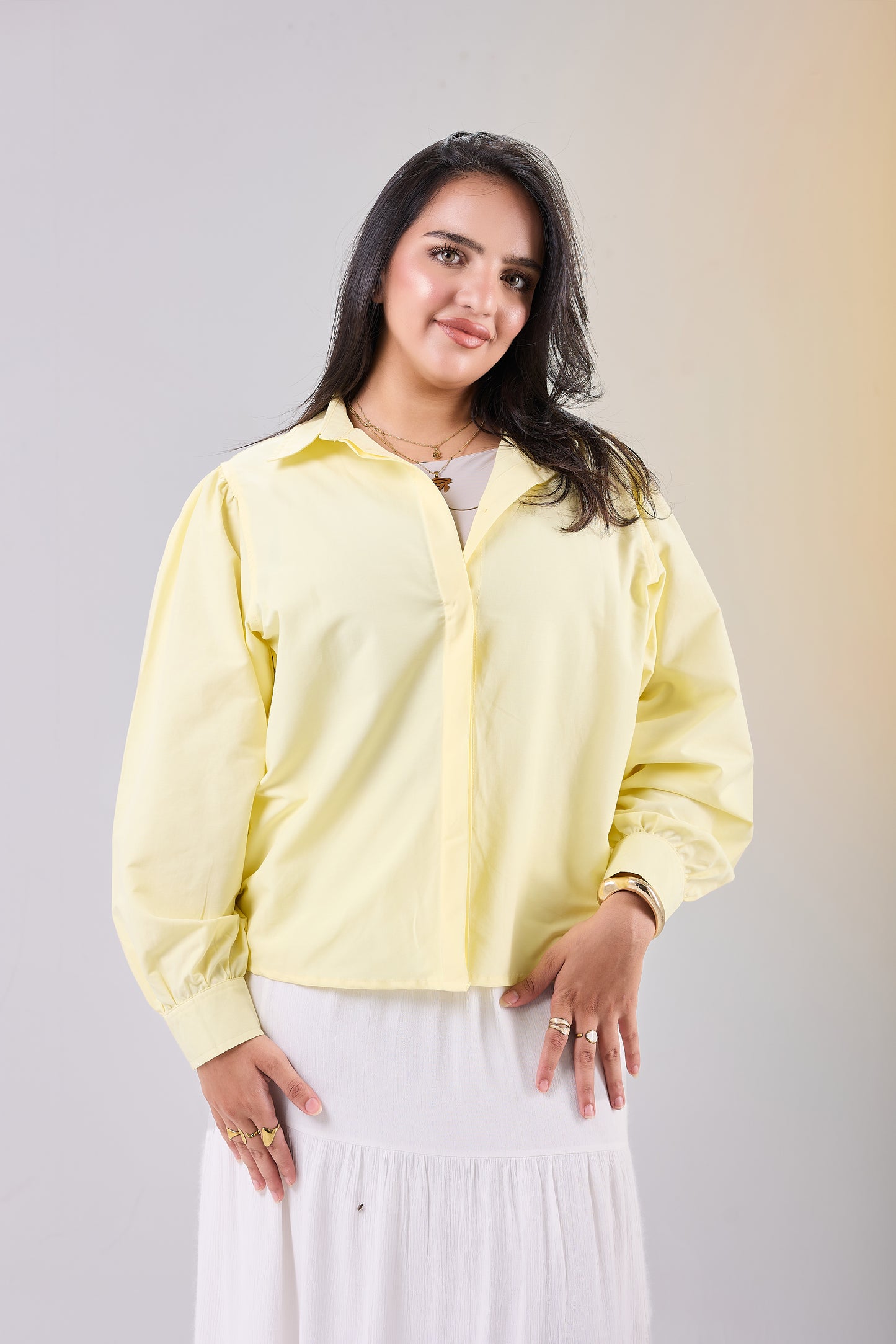 Puff Sleeve Poplin Shirt