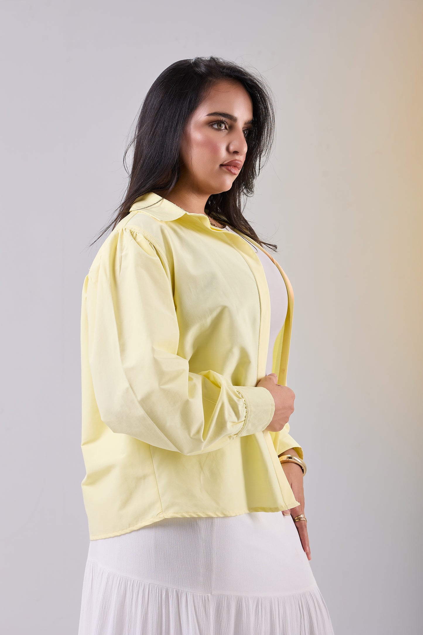 Puff Sleeve Poplin Shirt