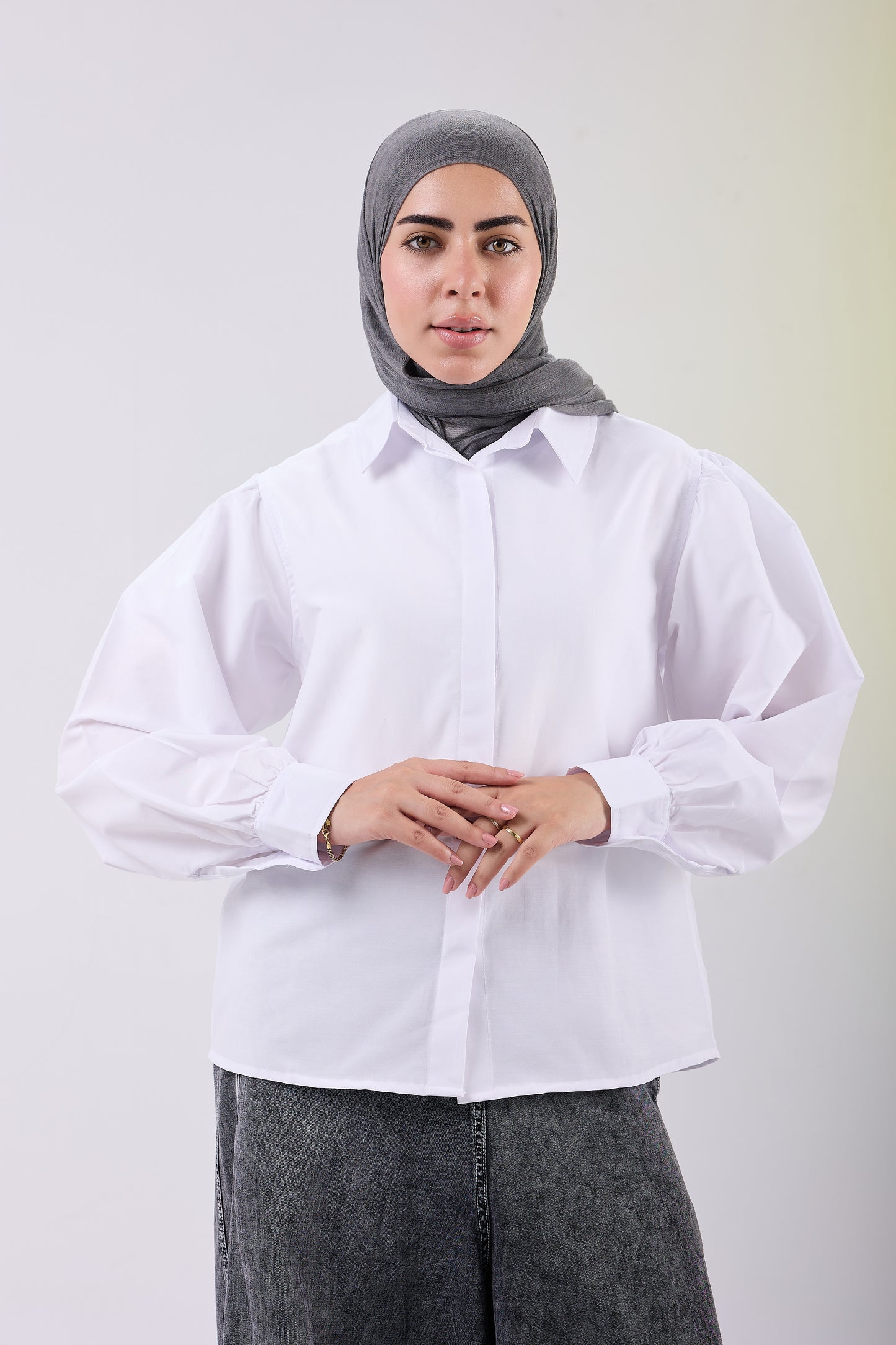 Puff Sleeve Poplin Shirt