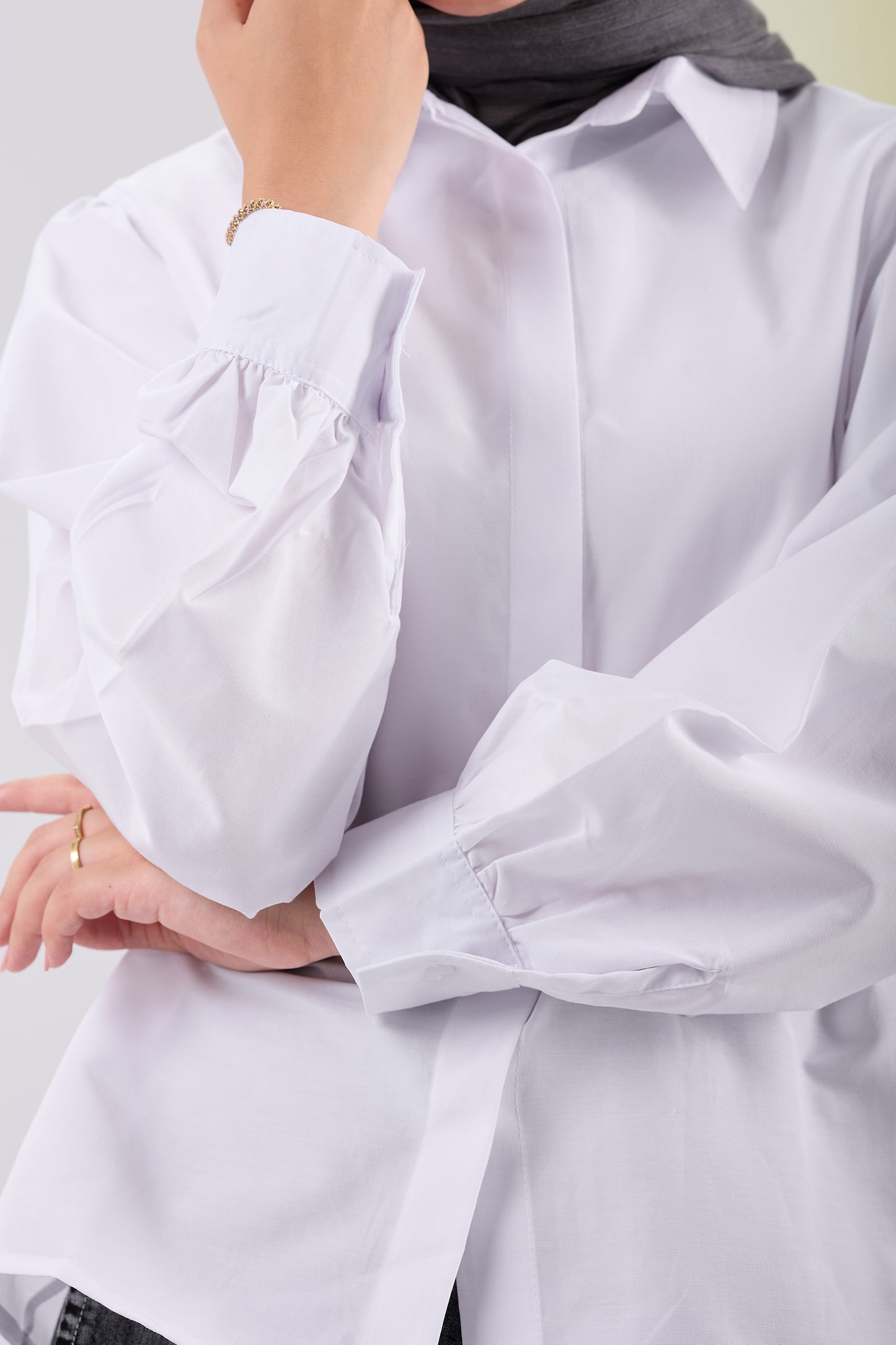 Puff Sleeve Poplin Shirt