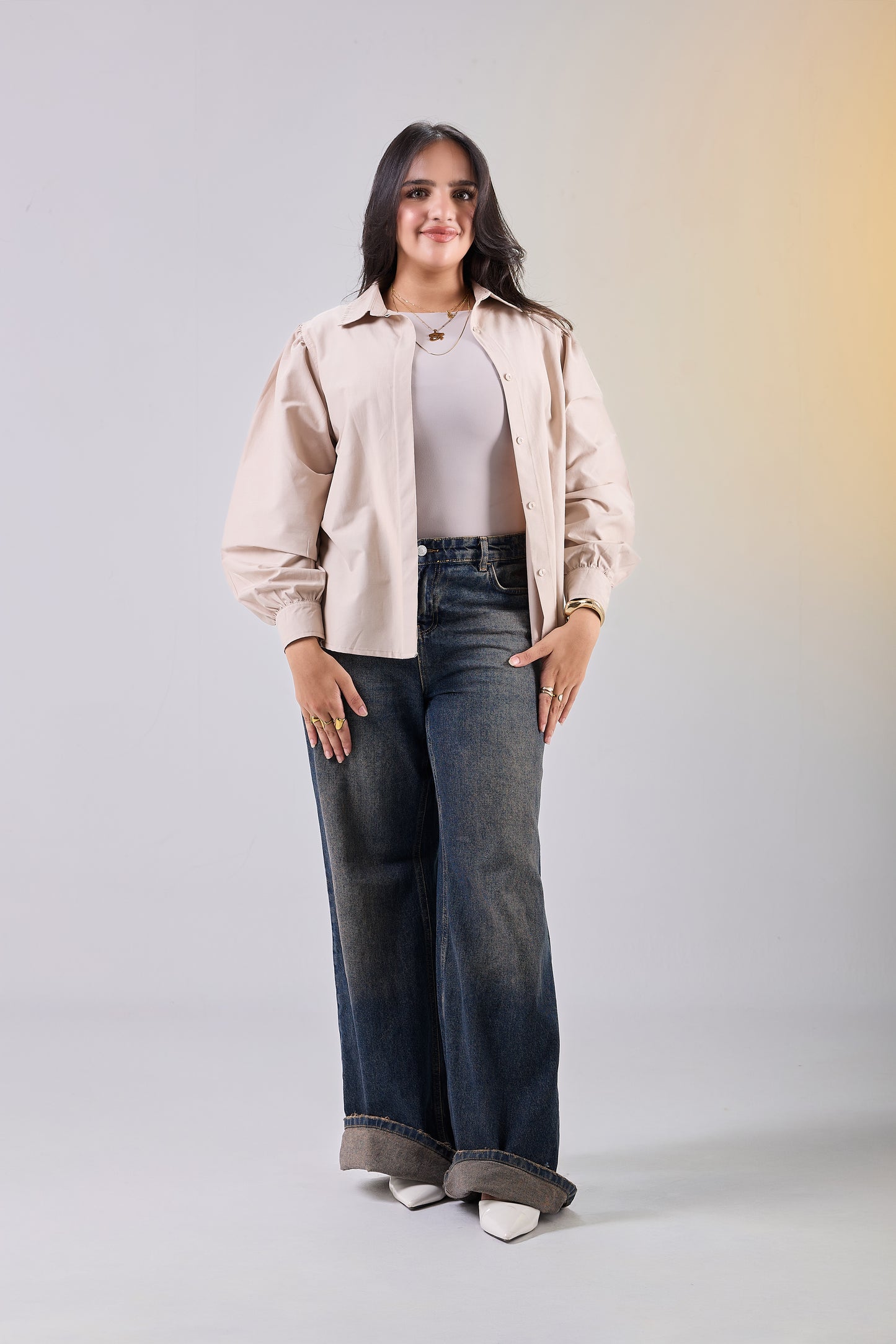 Puff Sleeve Poplin Shirt