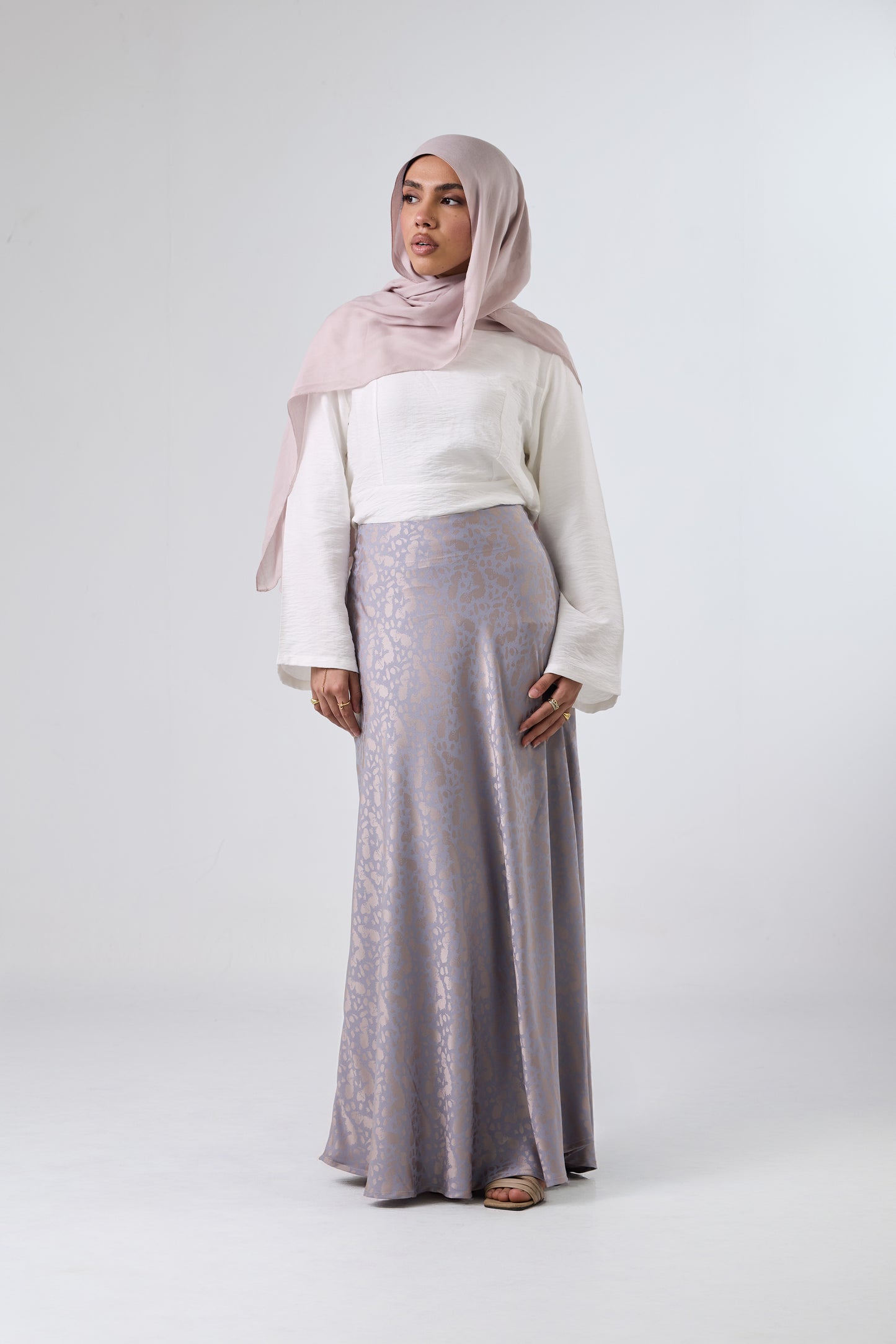 Luna Satin Maxi Skirt – High Waist Elegant Fit