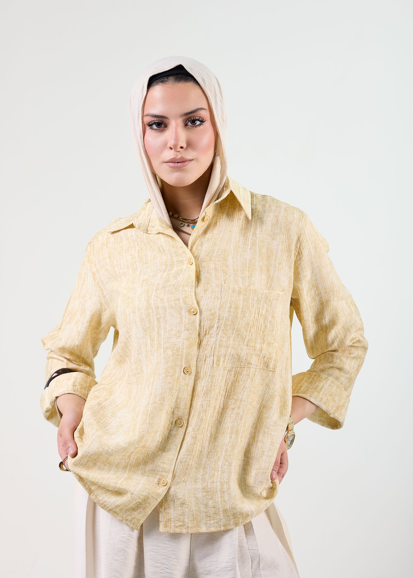 The Linen-Blend Textured Shirt