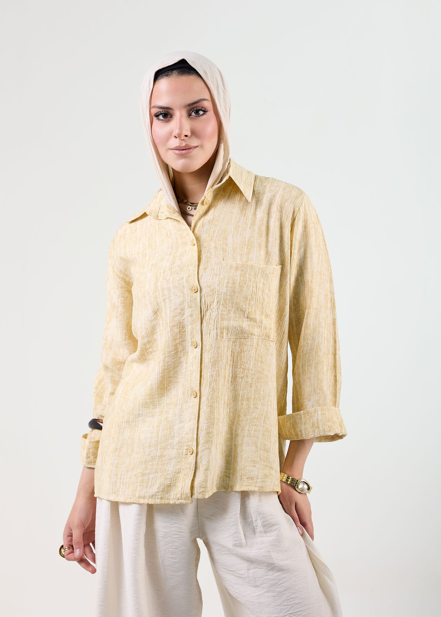 The Linen-Blend Textured Shirt