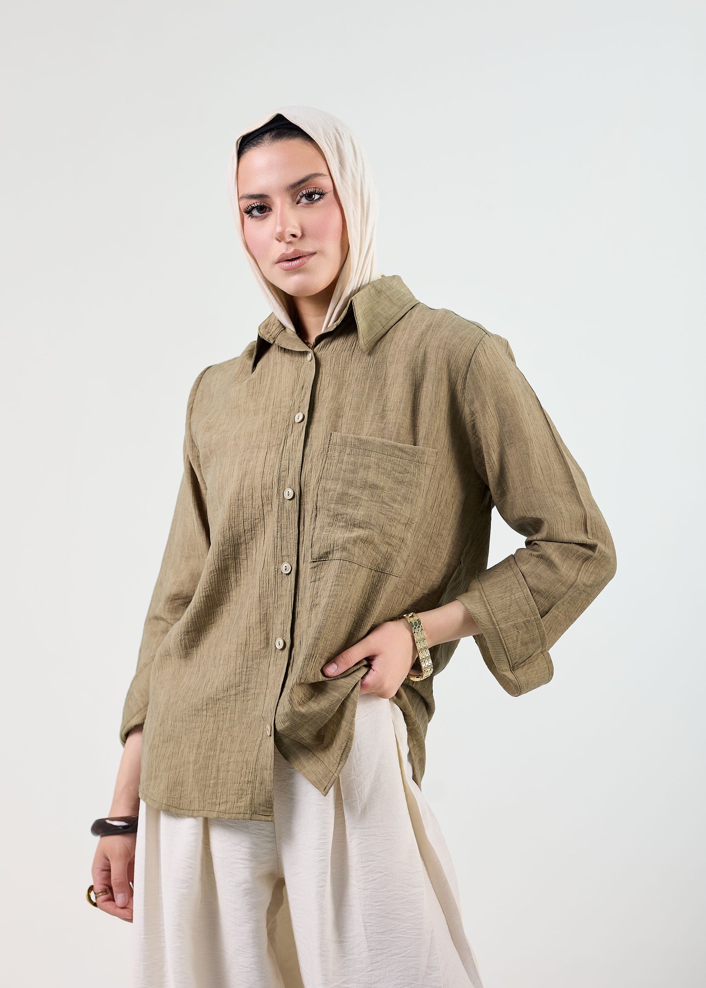 The Linen-Blend Textured Shirt