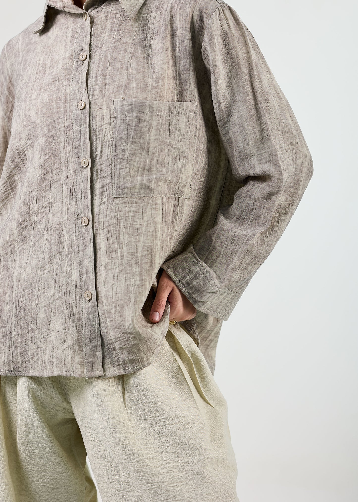 The Linen-Blend Textured Shirt