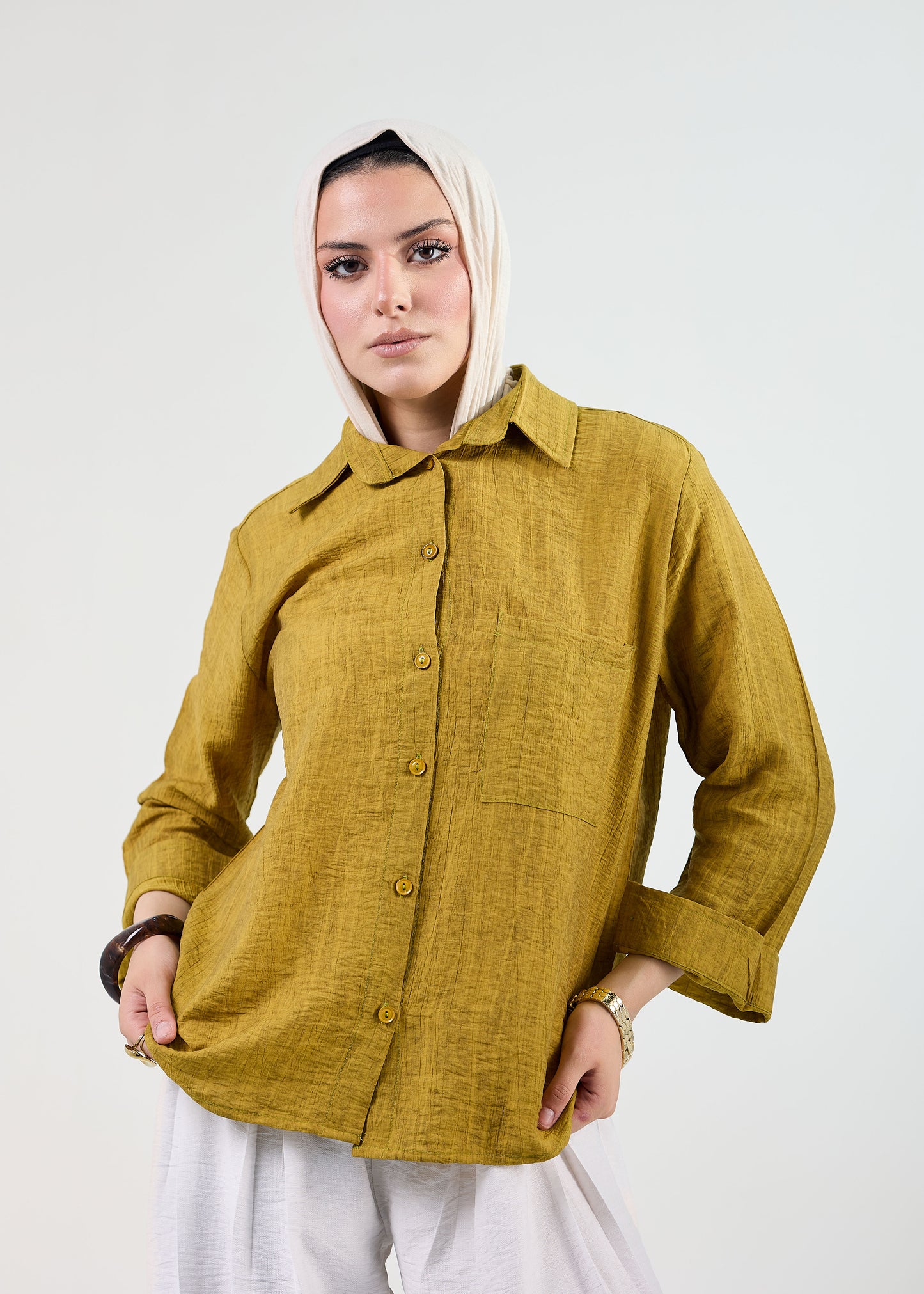 The Linen-Blend Textured Shirt