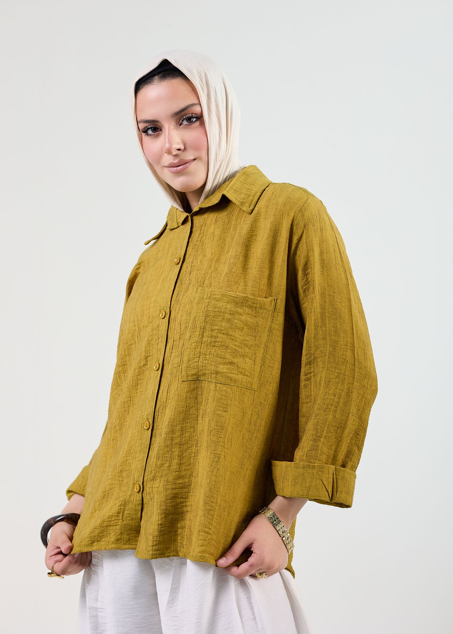 The Linen-Blend Textured Shirt