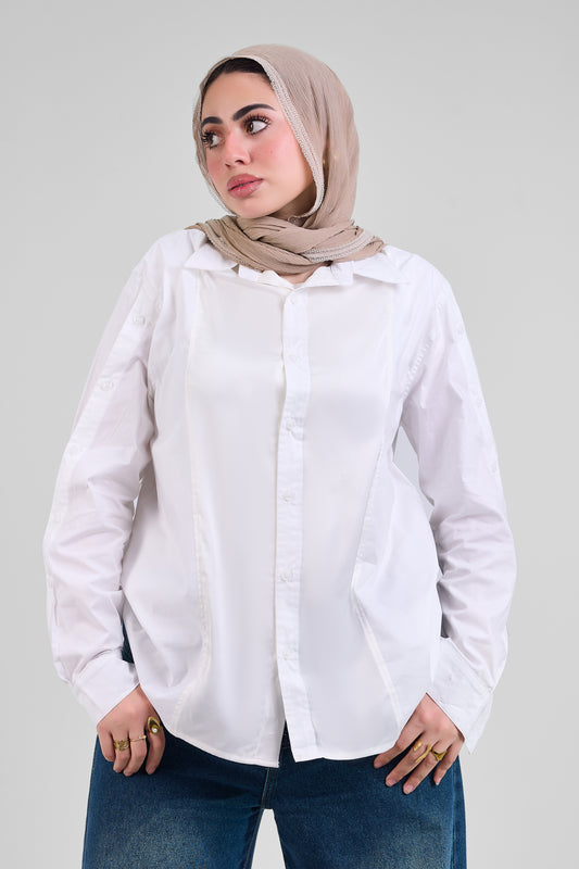 White chemise with Satin Inserts