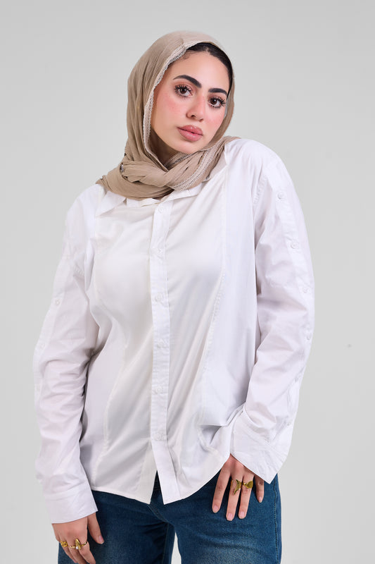 White chemise with Satin Inserts