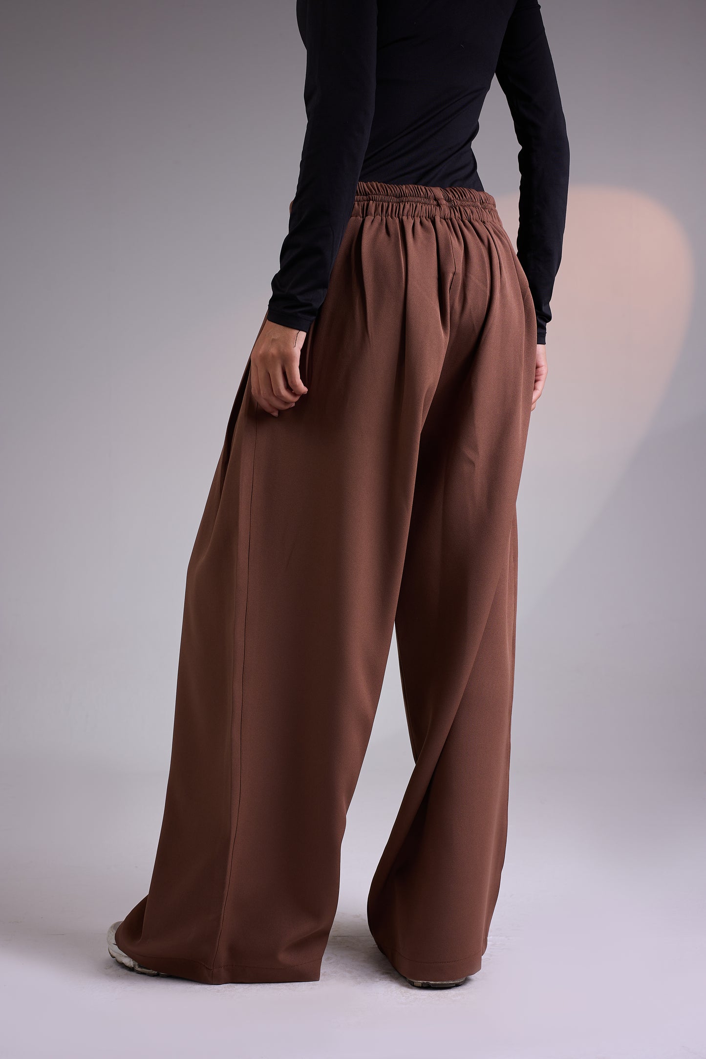 Structured Waist Wide-Leg Pants