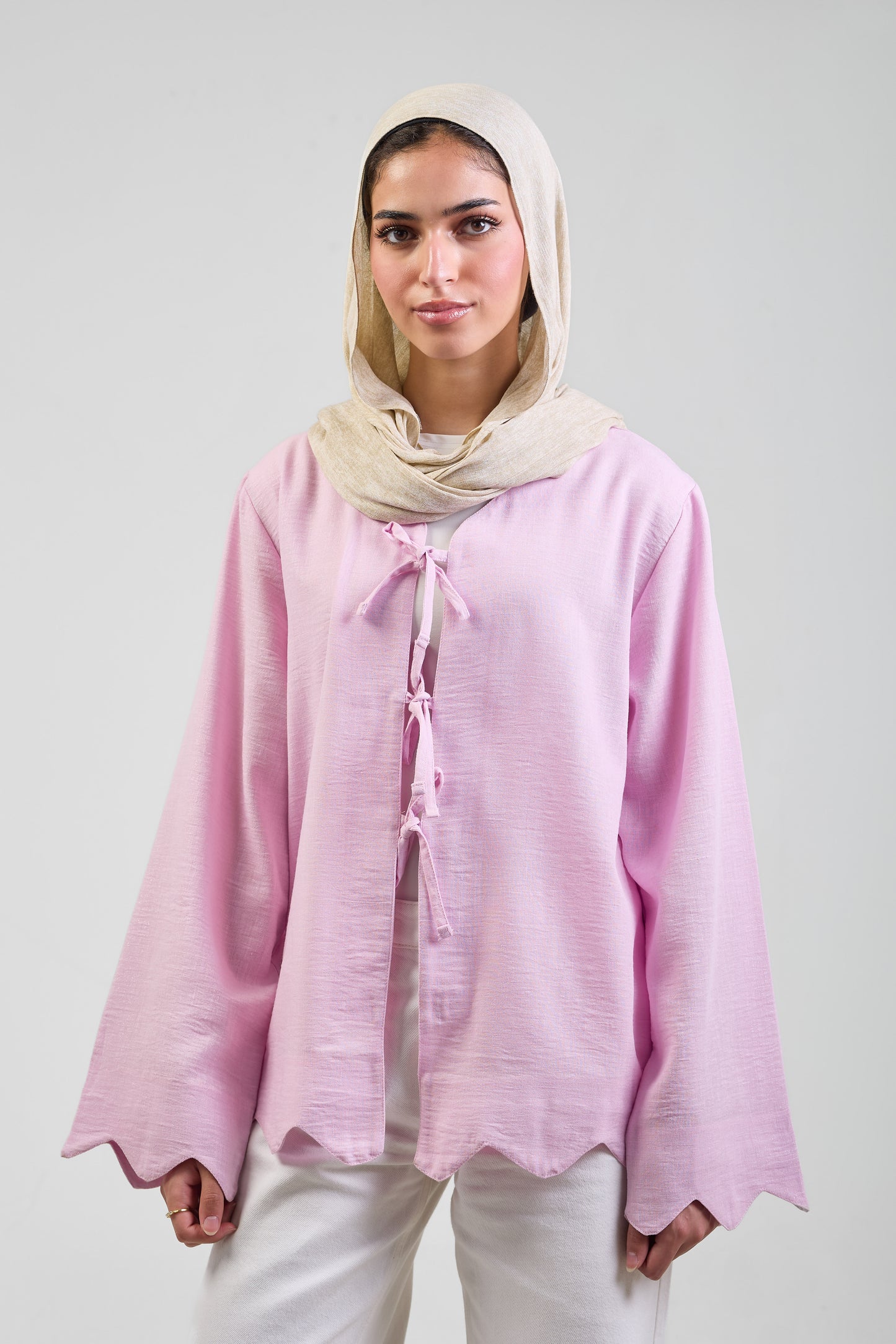 Sienna Pure Linen Tie Blouse
