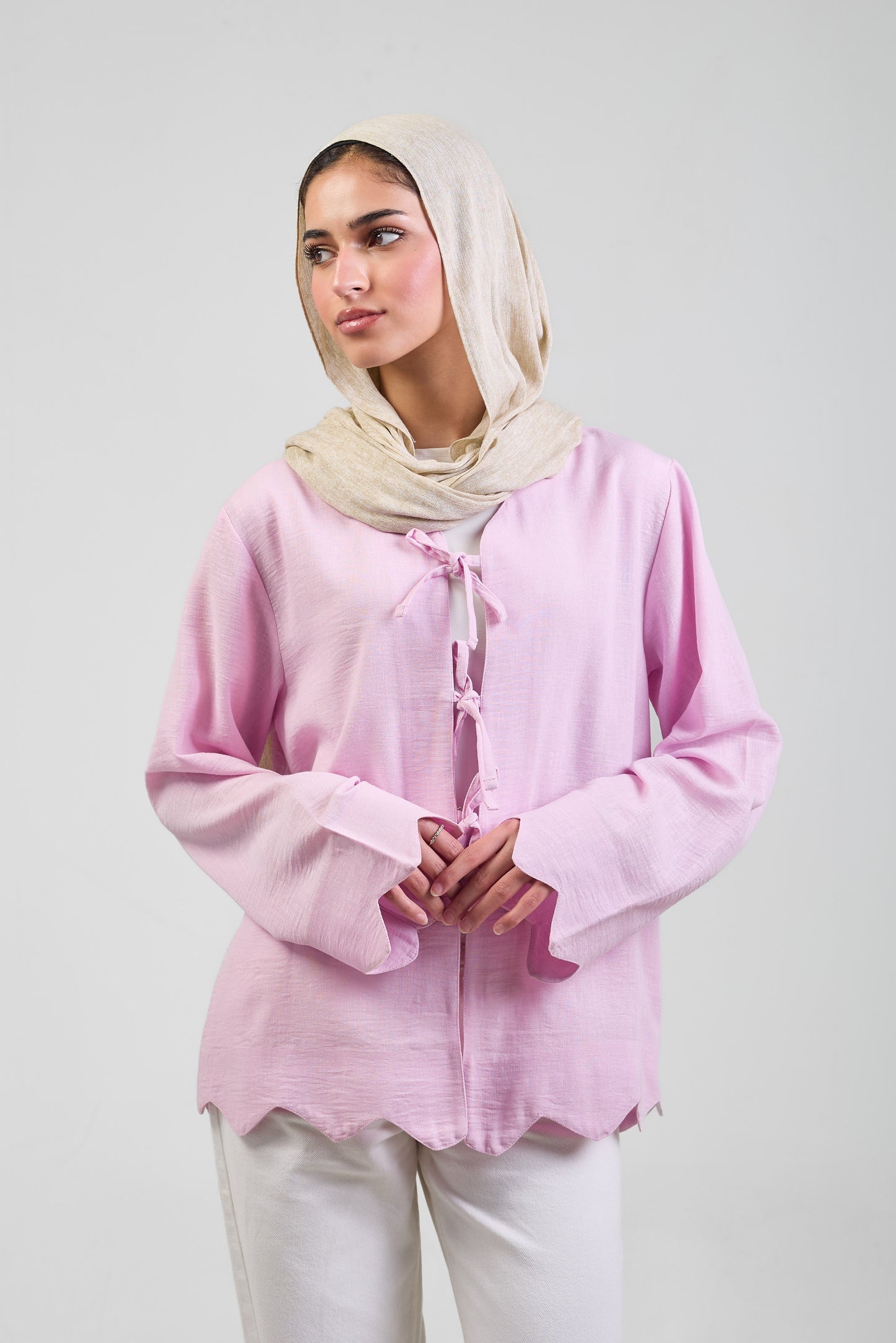 Sienna Pure Linen Tie Blouse
