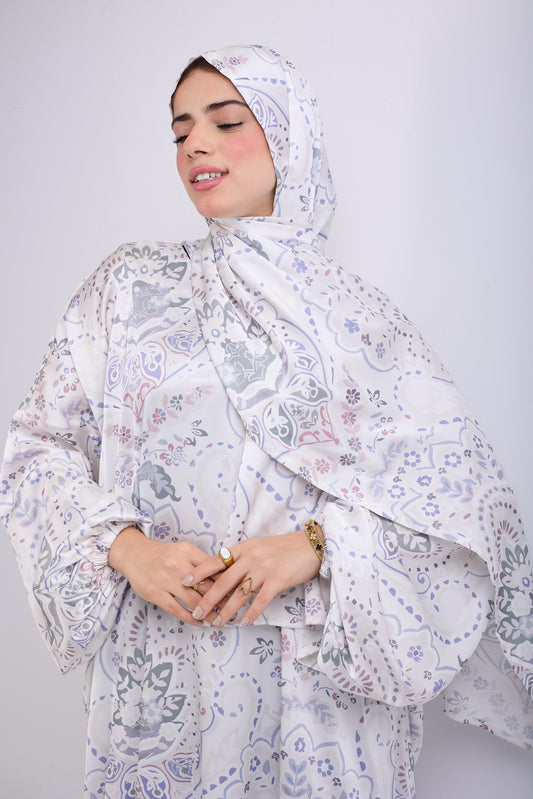 Lila Printed Satin Isdal