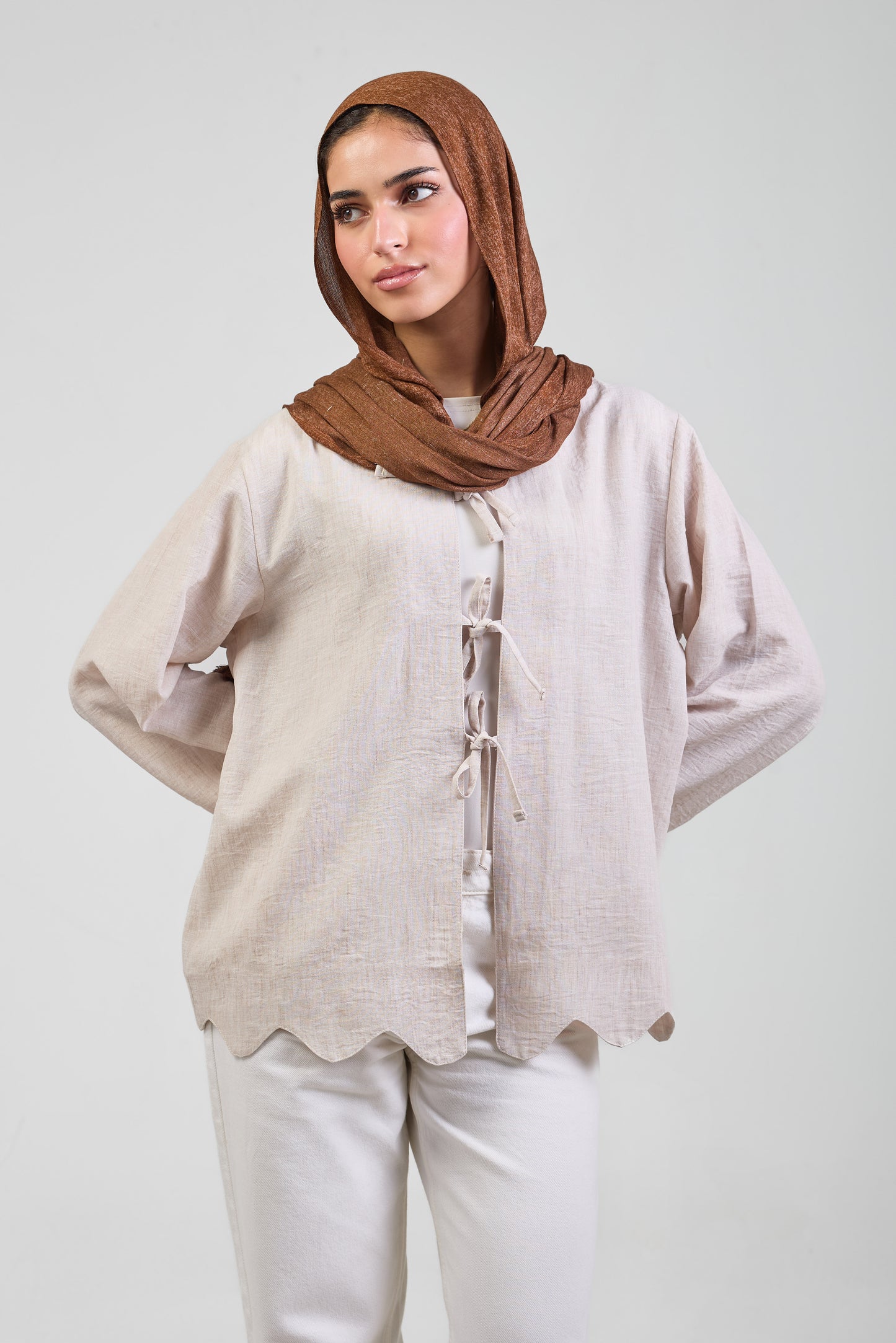 Sienna Pure Linen Tie Blouse