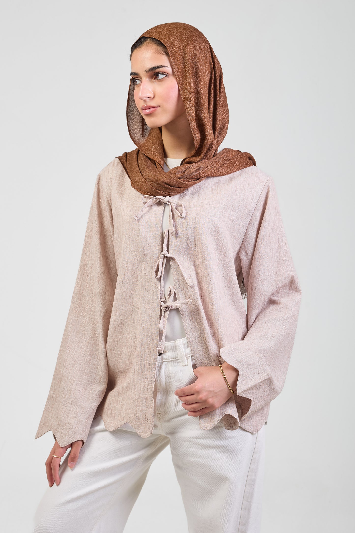 Sienna Pure Linen Tie Blouse