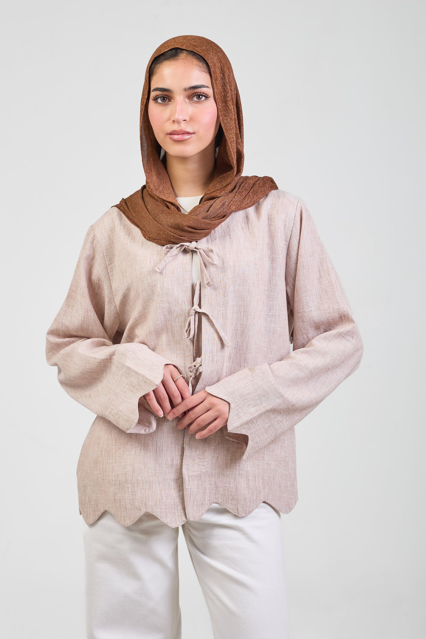 Sienna Pure Linen Tie Blouse