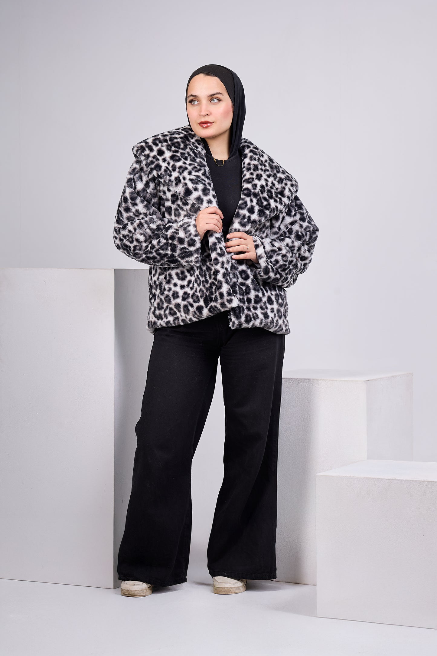 Leopard Faux Fur Crop