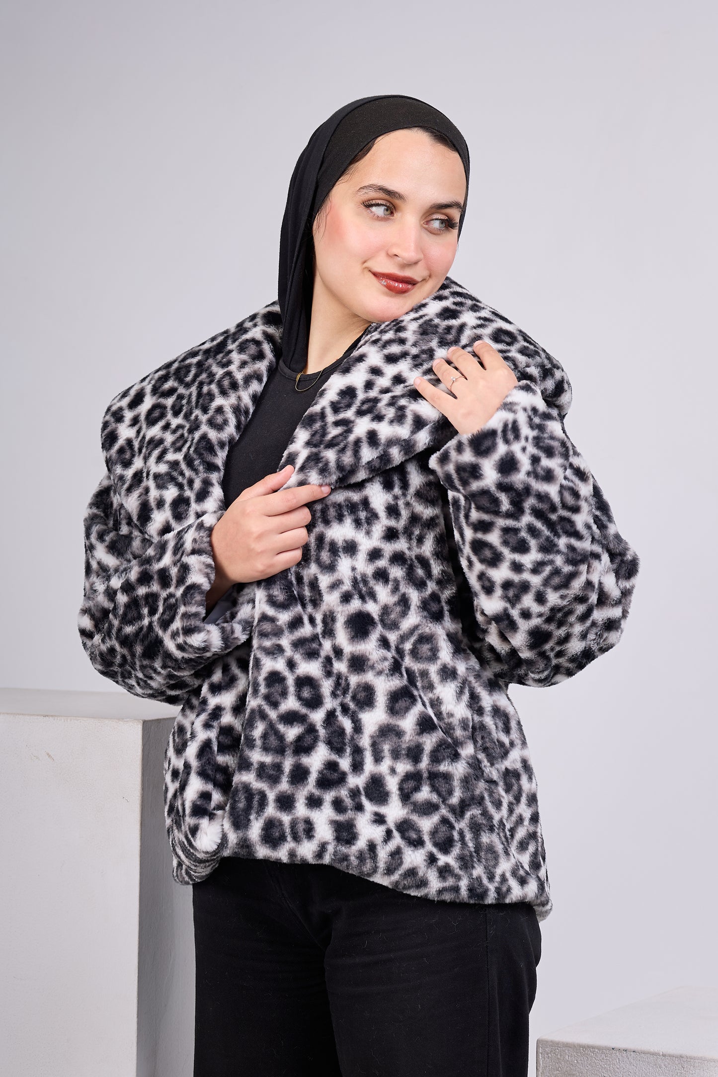 Leopard Faux Fur Crop